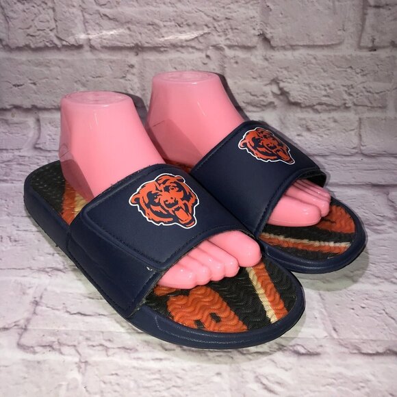 Chicago Bears Slides Mens 9/10 M Shoes Sandals Slip On Football Medium Blue - Picture 1 of 8